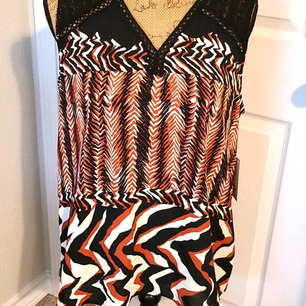 NWT Dana Buchman Animal Print Blouse - Size L